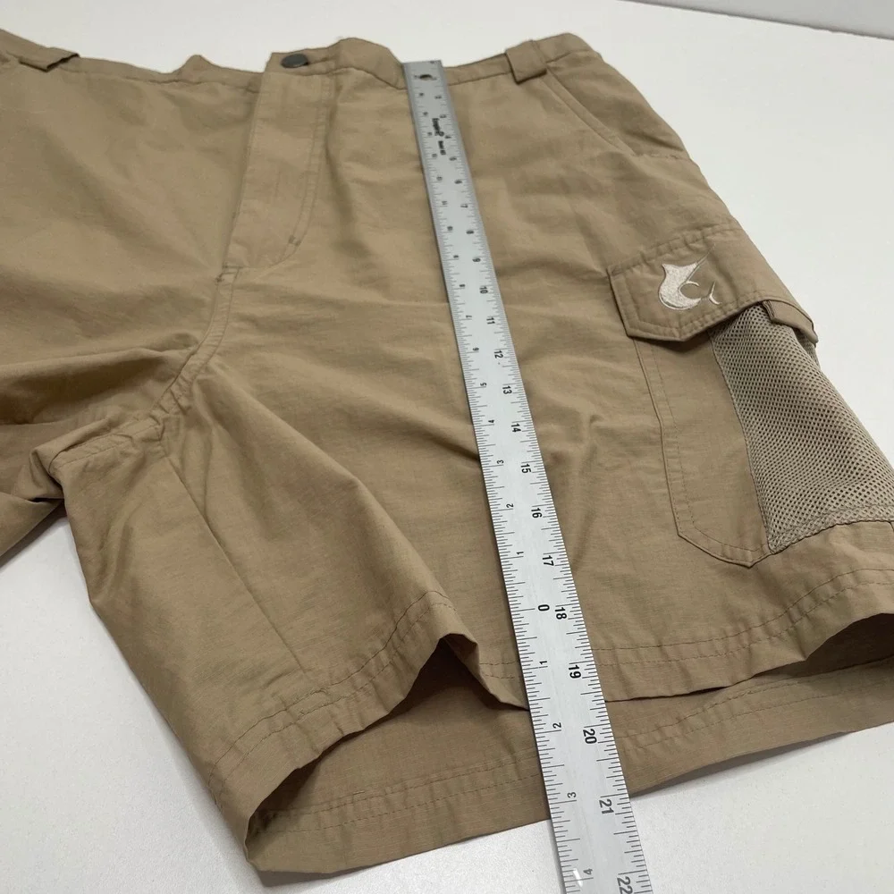 Lot 2 New Reel Legends Mens XL Tarpon Cargo Shorts Bundle Grey Tan Utility Gorp